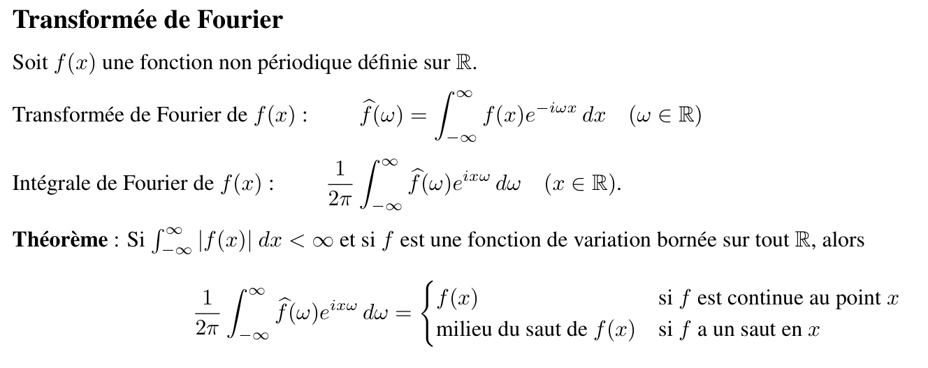 Transformée de fourier
